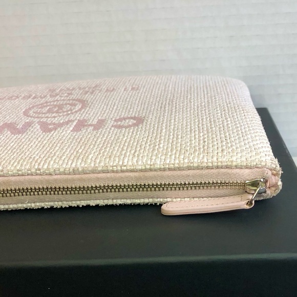Chanel ✨ Raffia Deauville O Case Clutch Pouch Interlocking CC Box COA Authentic - Picture 6 of 11